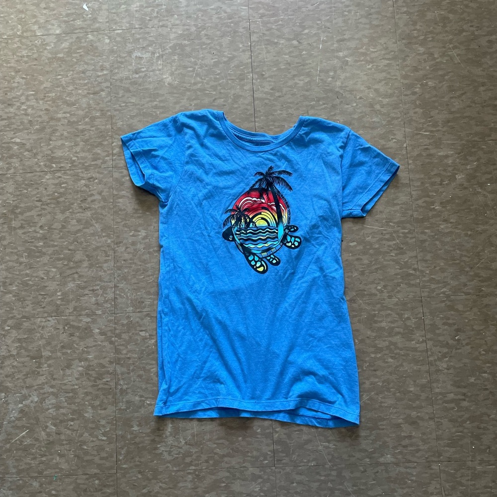 Blue Kids T-Shirt with Turtle Print